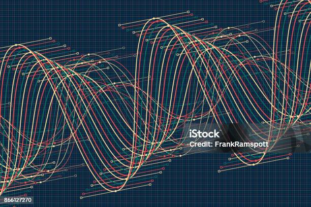 Evening Vector Sine Wave Graph Pattern Horizontal Stock Illustration ...