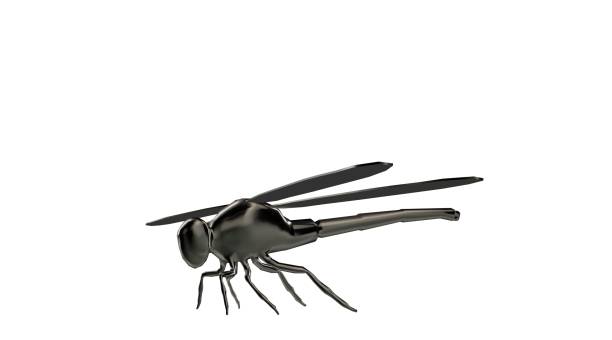 istock 3d rendering of a reflective dragonfly insect flying in the air 866127512