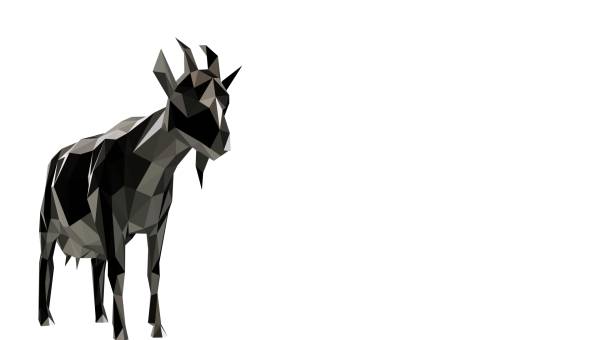 istock 3d rendering of a reflective goat with small horns 866130950