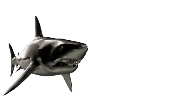 istock 3d rendering of a reflective fish shape swimming with fins 866131046