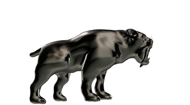 istock 3d rendering of a reflective tiger animal on a background 866131154