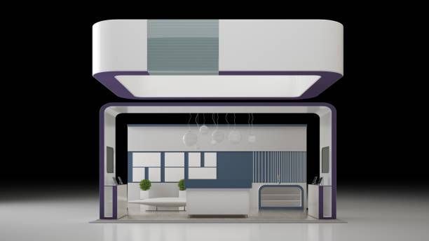 istock 3D rendering Design of an exhibition isolated on white 866131672