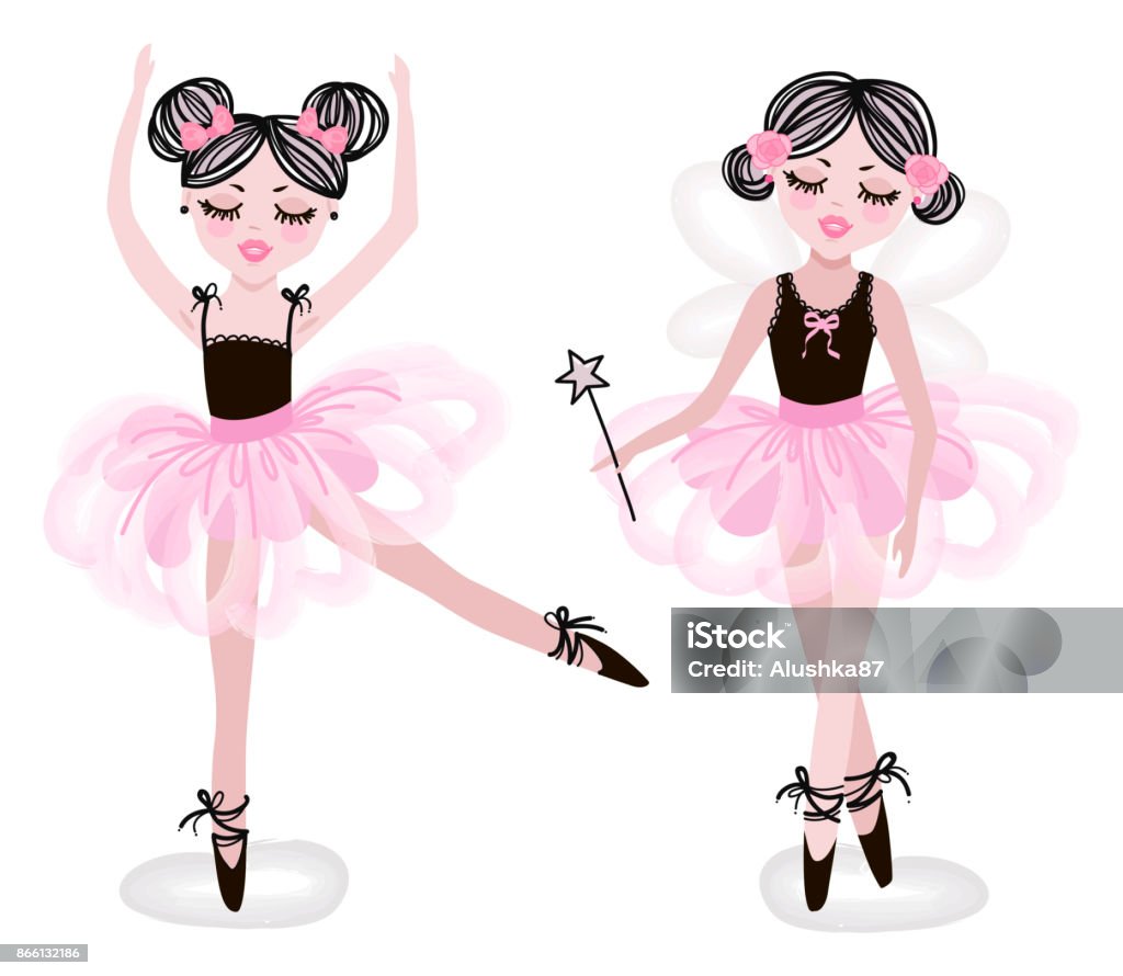 Ilustración de Linda Bailarina Bailarinas En Tutús Rosa Ilustración De  Vector Para Fondos De Pantalla De Bebés Y Niños Textiles Carteles Y La Moda  Pocas Novias En Vestidos De Ballet y más