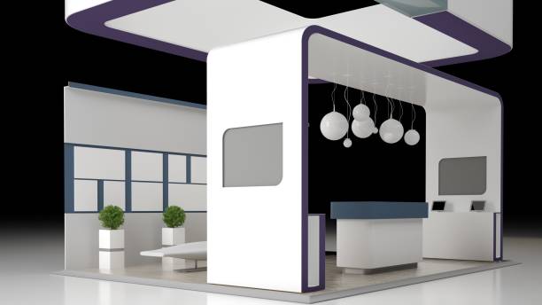 istock 3D rendering Design of an exhibition isolated on white 866132268
