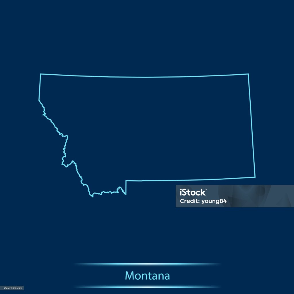 Montana Map Stock Illustration - Download Image Now - Cartography, Cut ...