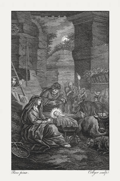 istock Nativity of Jesus Christ (Luke 2), copperplate engraving, published 1774 866138914