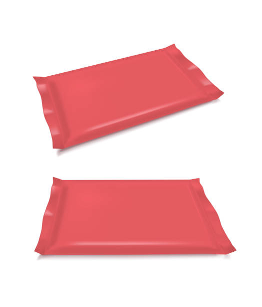 istock Red blank foil food snack pack for chips, candy and other products 866139384