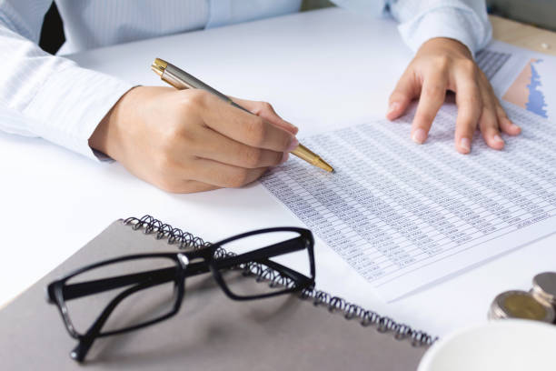 istock Analysis of data from the accounting numbers. 866150740