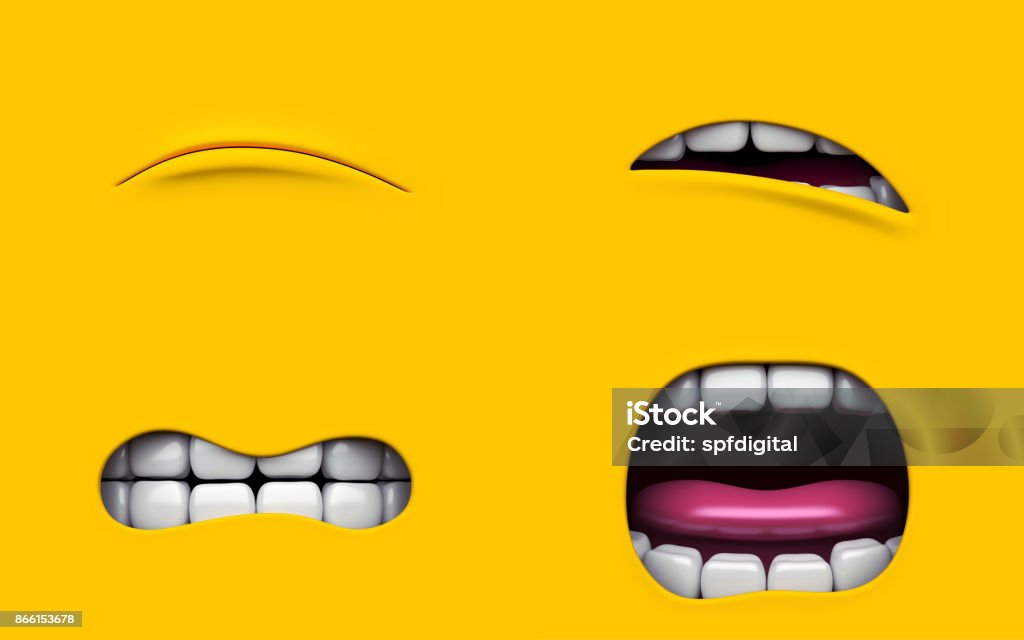 Mouth Of Character On A Yellow Background Mimicry Face Of A Cartoon Little Man 3d Render Stock Photo - Download Image Now - iStock Mouth Of Character On A Yellow Background Mimicry Face Of A Cartoon Little Man 3d Render Stock Photo - Download Image Now - iStock