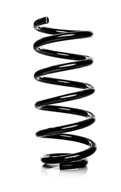 istock Springs of a car suspension on a white 866154370