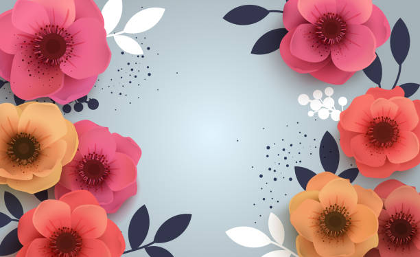 Red flowers with a realistic shadow to bannnera or promotions. vector art illustration