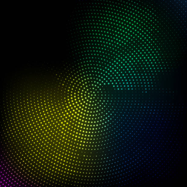 bunte spot technologie hintergrund - connect the dots polka dot spotted backgrounds stock-grafiken, -clipart, -cartoons und -symbole