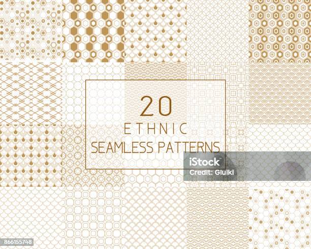 Vektornahtloses Muster Traditionelle Geometrische Hintergrund Gold Ethnischen Ornament Stock Vektor Art und mehr Bilder von Muster