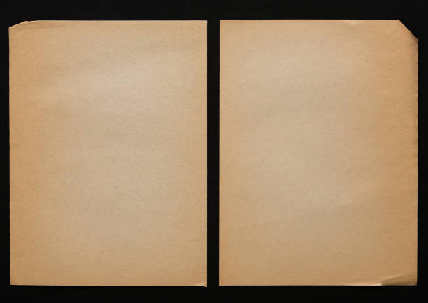istock Brown paper sheets isolated on black background 866159438