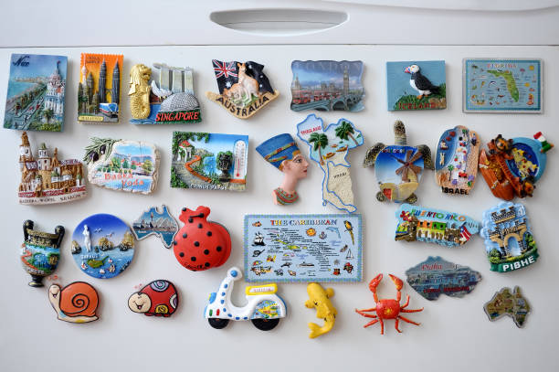 istock Many different souvenir magnets on the fridge 866168454