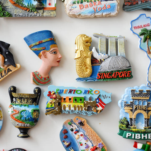 istock Many different souvenir magnets on the fridge 866168456
