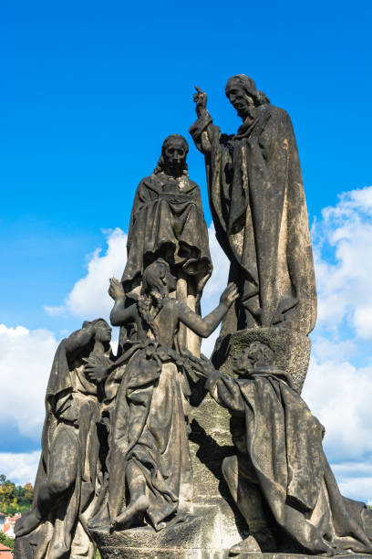 istock Statues of Saints Cyril and Methodius on Charles Bridge in Prague 866168510
