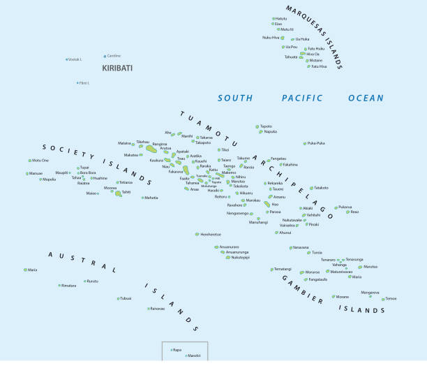 French polynesia map French polynesia vector map french polynesia stock illustrations