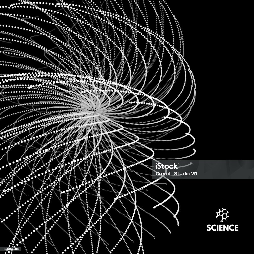 Abstract Science Or Technology Background Array With Dynamic Particles ...