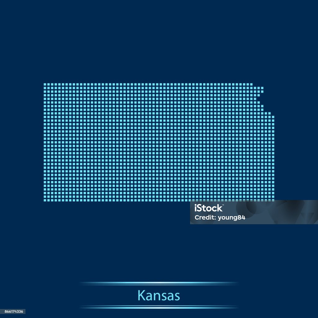Kansas Nap Kansas Map Stock Illustration - Download Image Now - Blue, Cut Out ...