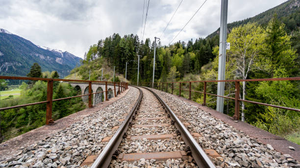 istock Bridge on Landwasser Viaduct bridge, Switzerland 866178234