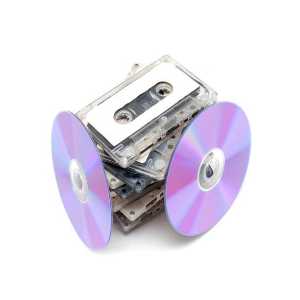 istock Audio cassette to CD isolated on white background 866179340