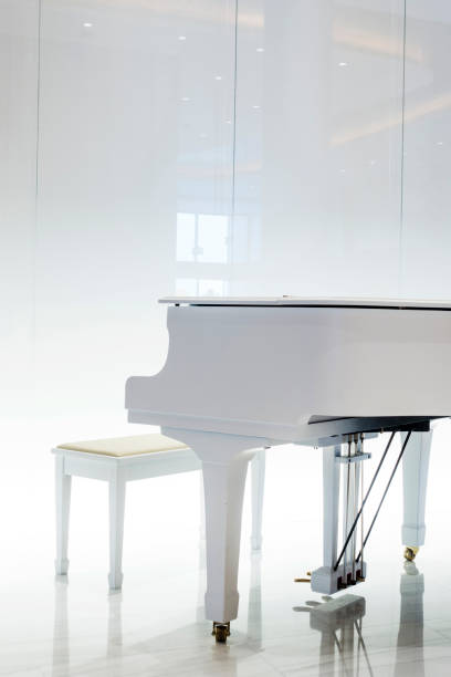 istock Grand white piano in white interior, Greece 866190856