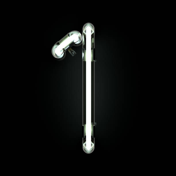 istock Number 1, Alphabet made from Neon Light on black background. 866191112