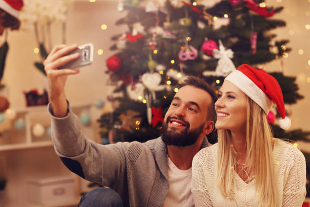 istock Group of friends having fun during Christmas 866194910
