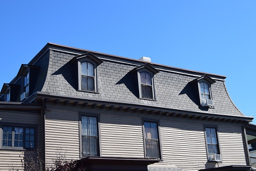 Mansard roof style on Victorian house in Cape May, New Jersey