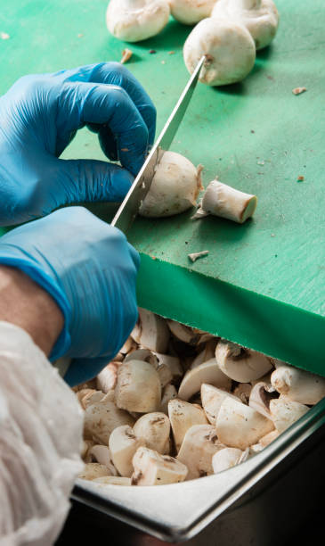 istock chef preparing food and cutting mushrooms in a restaurant kitchen 866213924