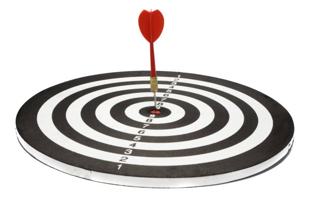 istock Target with arrow in the center on a white background 866219188