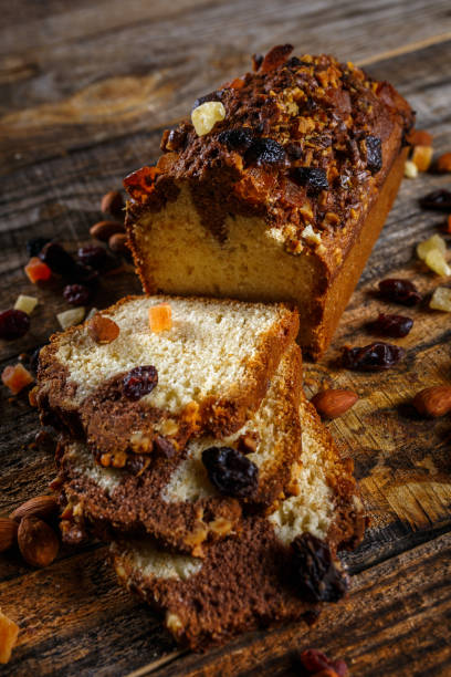 istock Marbled pound cake on a wooden board 866226022