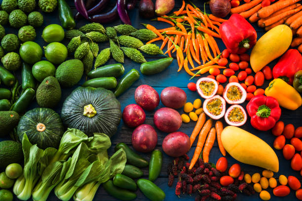 istock Different fresh fruits and vegetables for eating healthy 866227340