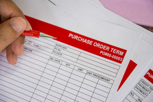 istock Finacial purchasing order contract sign concept background 866233146