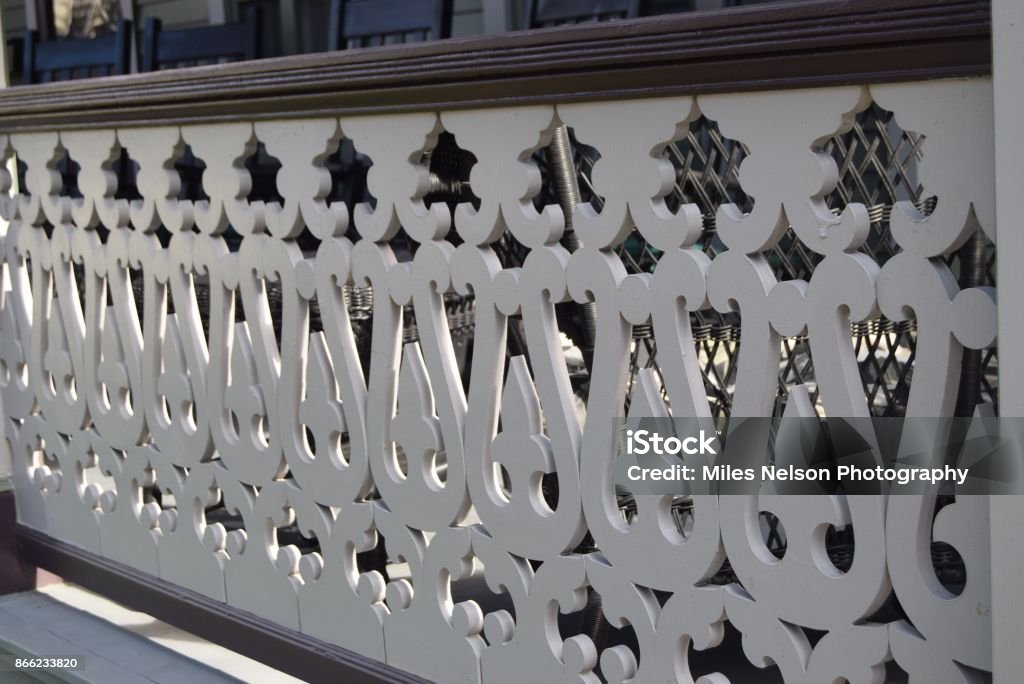 Victorian Architecture Details Victorian architectural details on various historic houses in Cape May, New Jersey Architectural Cornice Stock Photo