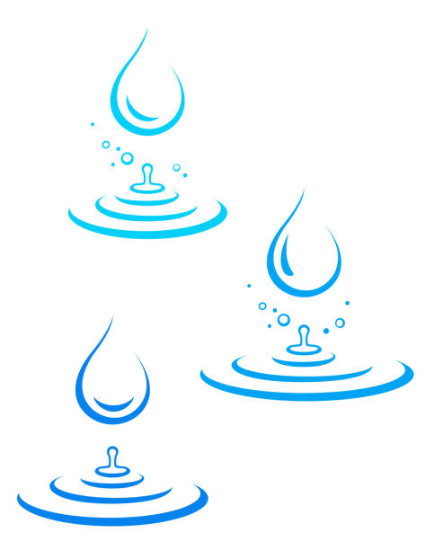 illustrations, cliparts, dessins animés et icônes de ensemble d’icônes de goutte d’eau et les éclaboussures - bouncing water drop liquid