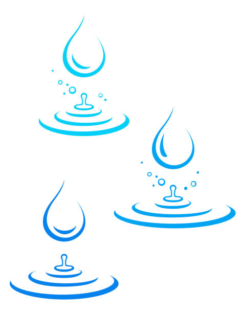 물 드롭 아이콘 및 시작 - bouncing water drop liquid stock illustrations