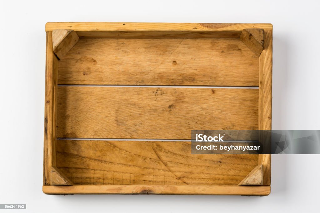 Empty Wooden Container Crate Stock Photo