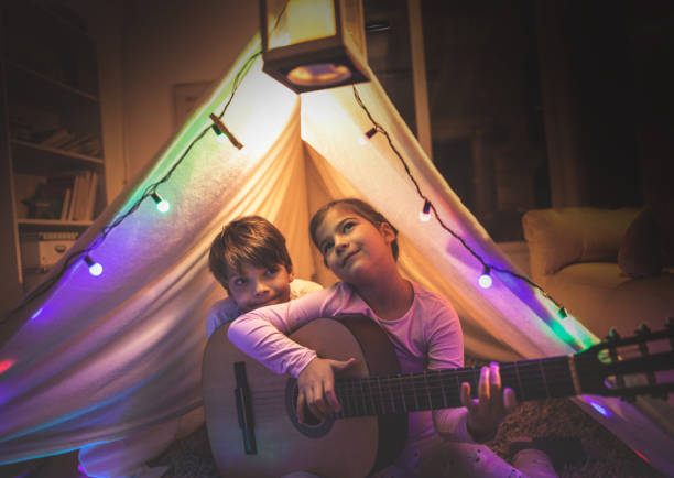 istock Camping in our livingroom 866251068