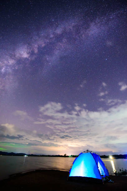 istock lake view with milky way on the sky 866254814