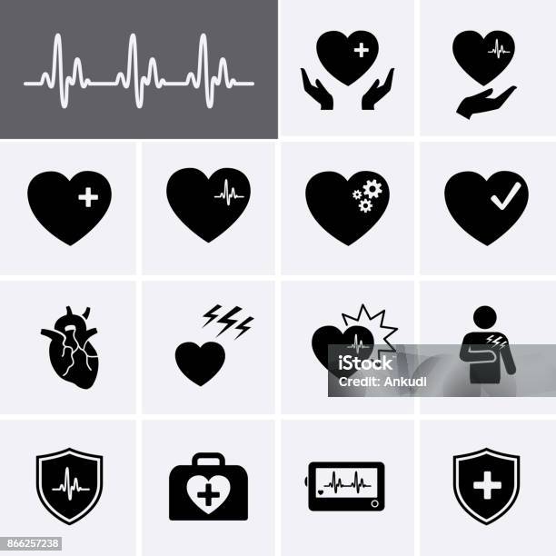 Heart Icons Stock Illustration - Download Image Now - Icon Symbol, Heart Attack, Heart Disease