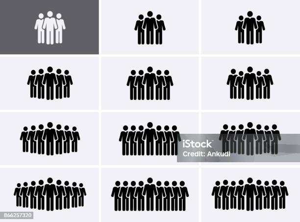 People Group Icons Set Crowd Icons Stock Illustration - Download Image Now - Group Of People, Adult, Business