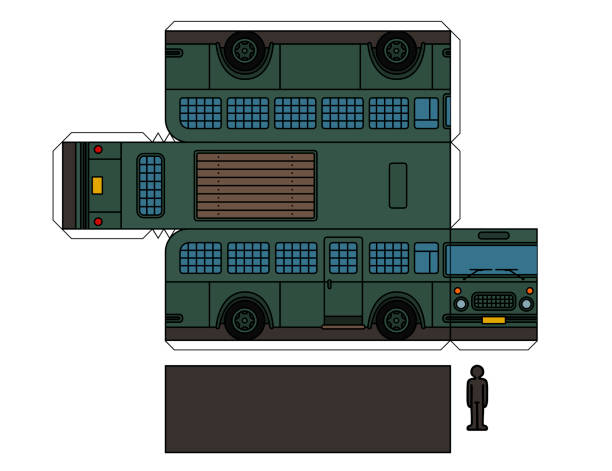 illustrations, cliparts, dessins animés et icônes de maquette en papier d’un vieux bus de la prison - car motor vehicle model land vehicle