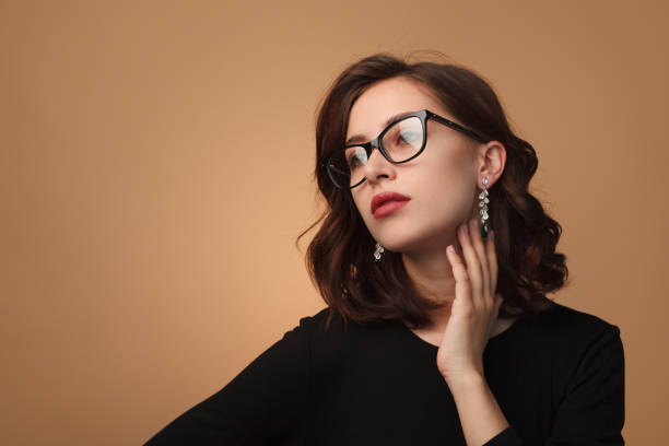 istock Elegant model wearing glasses 866263522