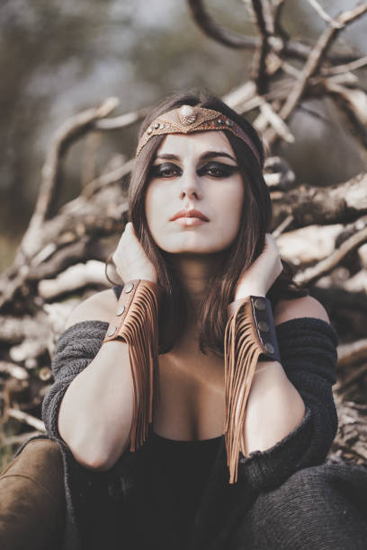 istock Beautiful Boho girl portrait in nature 866268780