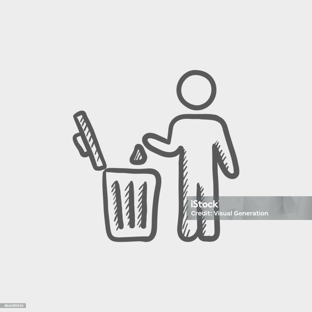 Ilustración de Hombre Tirando Basura En Un Icono De Doodle Dibuja Bin Dibujo Mano y más Vectores Libres de Derechos de Adulto - iStock Ilustración de Hombre Tirando Basura En Un Icono De Doodle Dibuja Bin Dibujo Mano y más Vectores Libres de Derechos de Adulto - iStock