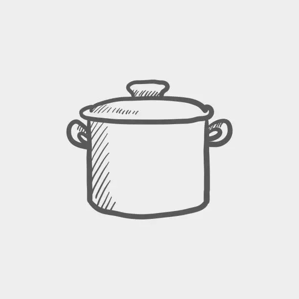 Vector illustration of Saucepan sketch hand drawn doodle icon