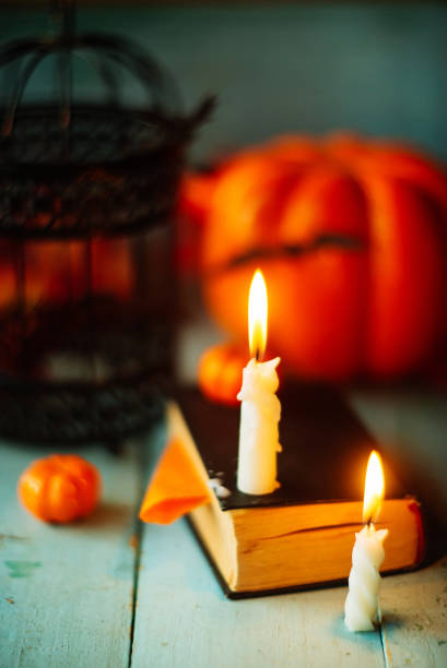 istock Scary halloween pumpkin with bats on white background. Halloween scene. 866303402