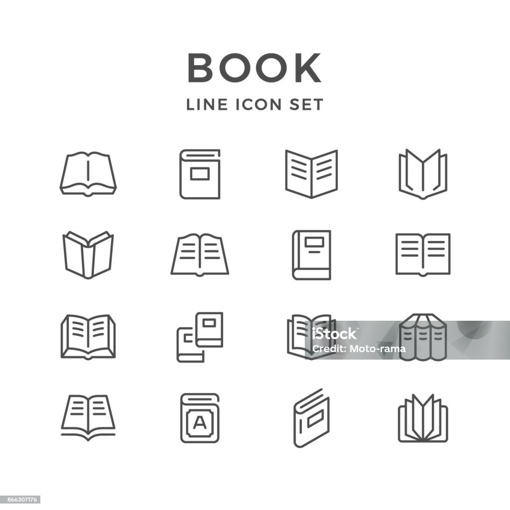 Set line icons of book Set line icons of book isolated on white. Vector illustration Icon Symbol stock vector